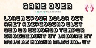 Font visual image of Game Over