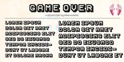 Font visual image of Game Over