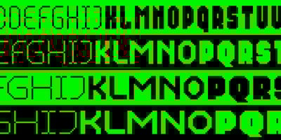 Font visual image of MultiType Pixel