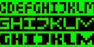 Font visual image of MultiType Pixel