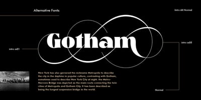 Font visual image of Glosta