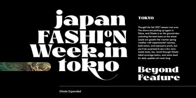 Font visual image of Glosta