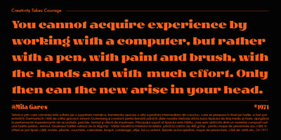 Font visual image of Glosta