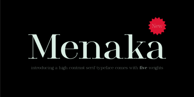 Font visual image of Menaka Serif