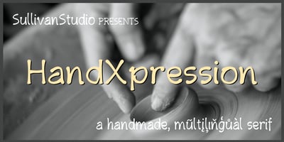 Font visual image of HandXpression