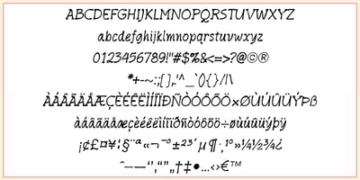 Font visual image of HandXpression