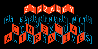Font visual image of Zigzaggy