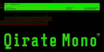 Font visual image of Qirate Mono