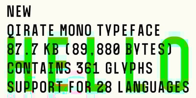 Font visual image of Qirate Mono