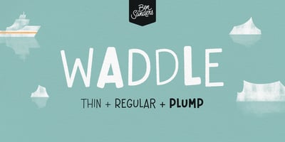 Font visual image of Waddle