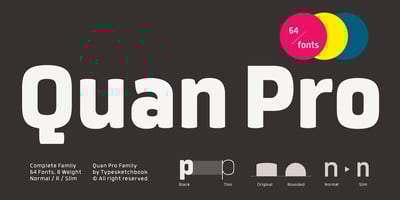 Font visual image of Quan Pro