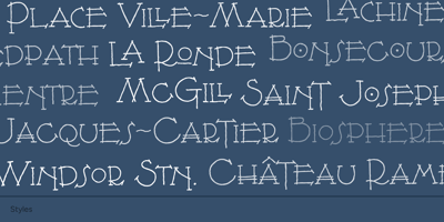 Font visual image of Montreal Architect