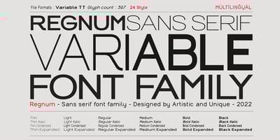 Font visual image of Regnum