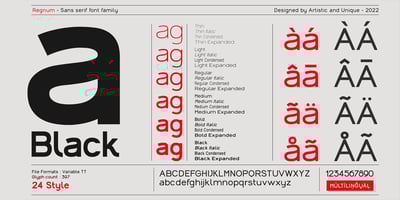Font visual image of Regnum