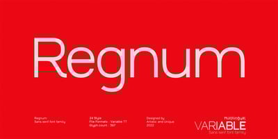 Font visual image of Regnum