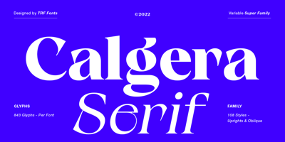 Font visual image of Calgera
