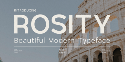 Font visual image of Rosity