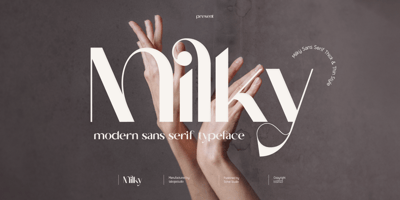 Font visual image of Milky Modern Sans Serif