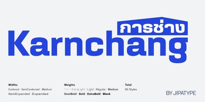 Font visual image of Karnchang