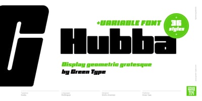 Font visual image of Hubba