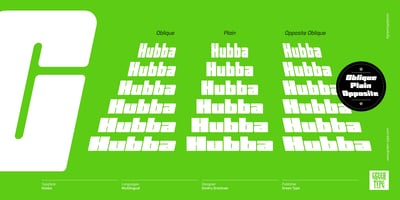 Font visual image of Hubba