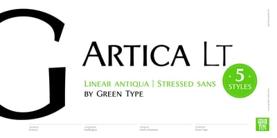 Font visual image of Artica Lt