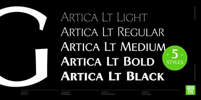 Font visual image of Artica Lt