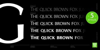 Font visual image of Artica Lt