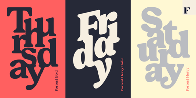 Font visual image of Forrest