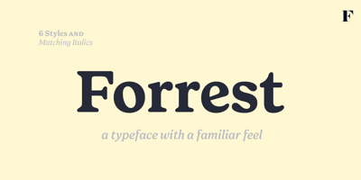 Font visual image of Forrest