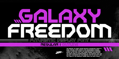 Font visual image of Galaxy Freedom