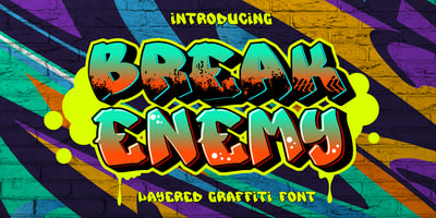 Font visual image of Break Enemy Graffiti