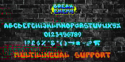 Font visual image of Break Enemy Graffiti