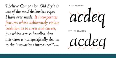 Font visual image of Companion Old Style
