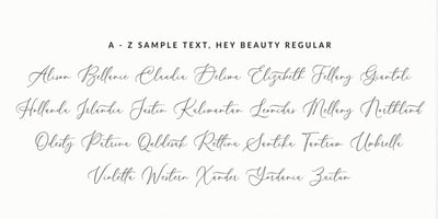 Font visual image of Hey Beauty