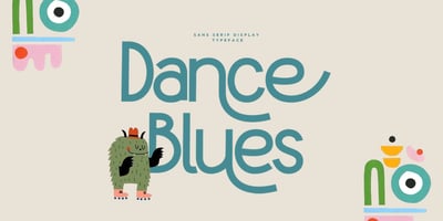 Font visual image of Dance Blues Playful
