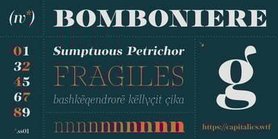 Font visual image of Bomboniere