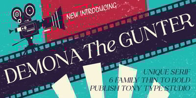 Font visual image of DEMONA The GUNTER
