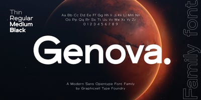 Font visual image of Genova