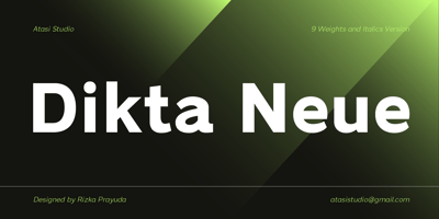 Font visual image of Dikta Neue