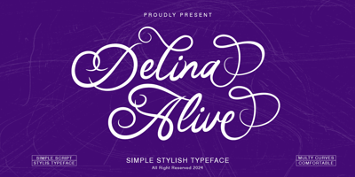 Imagen visual de la fuente Delina Alive