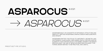 Font visual image of Asparocus