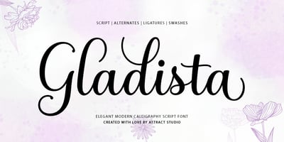 Font visual image of Gladista Script