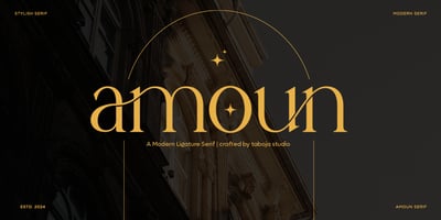 Font visual image of Amoun Modern Serif