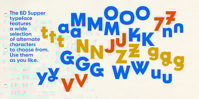 Font visual image of BD Supper