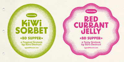 Font visual image of BD Supper