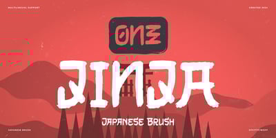 Font visual image of One Jinja