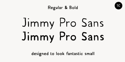 Font visual image of TC Jimmy Sans Pro