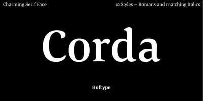 Font visual image of Corda