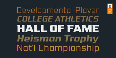 Font visual image of VTF League